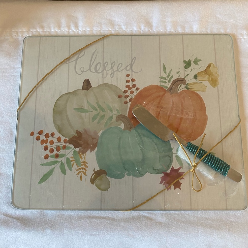 Cheese board and knife